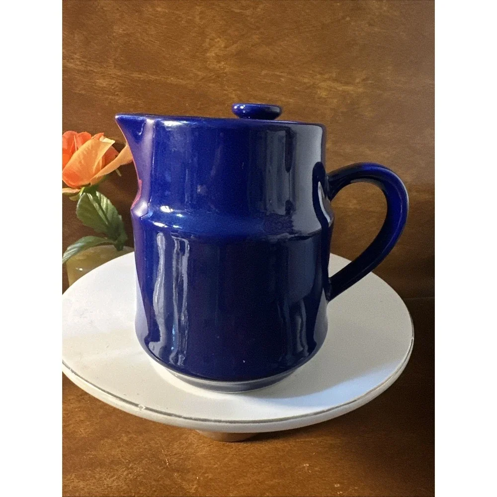 VTG Cobalt Blue Creamer Sugar Set Style Hour Made In Japan